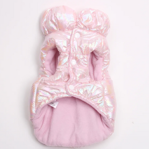 Shimmer Puffer Vest with Bow