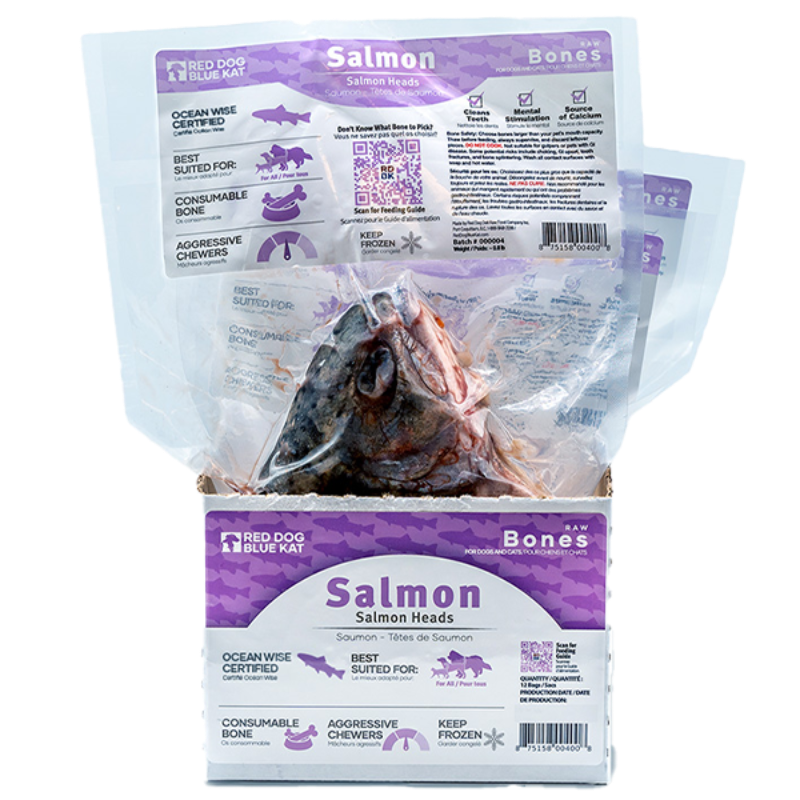 RDBK Raw Bones Salmon Heads 0.8lb