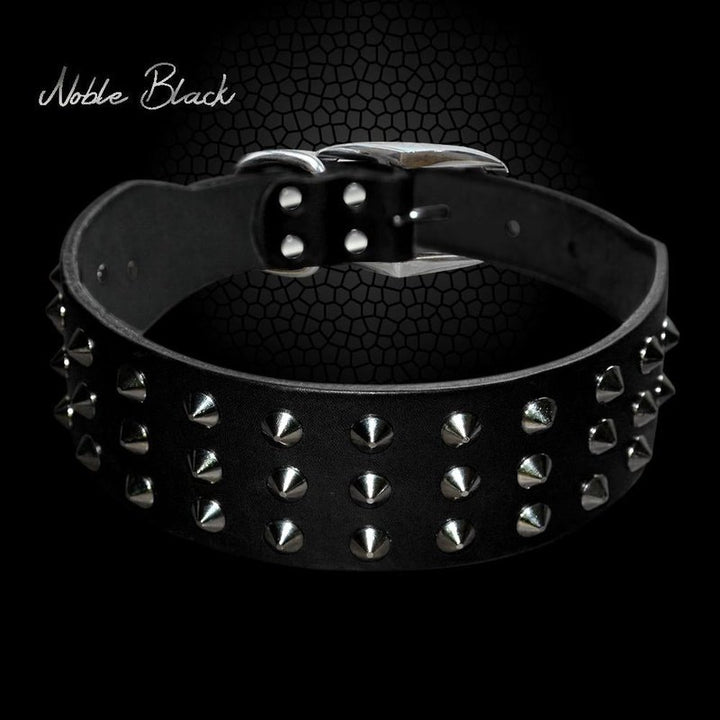 Cool Rivets Studded Collar Genuine Leather XS - L