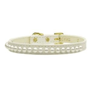 Mirage Pet 3/8" Pearl Collar for Small Dogs - White