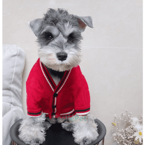 Cardigan Sweater for Dogs in Red