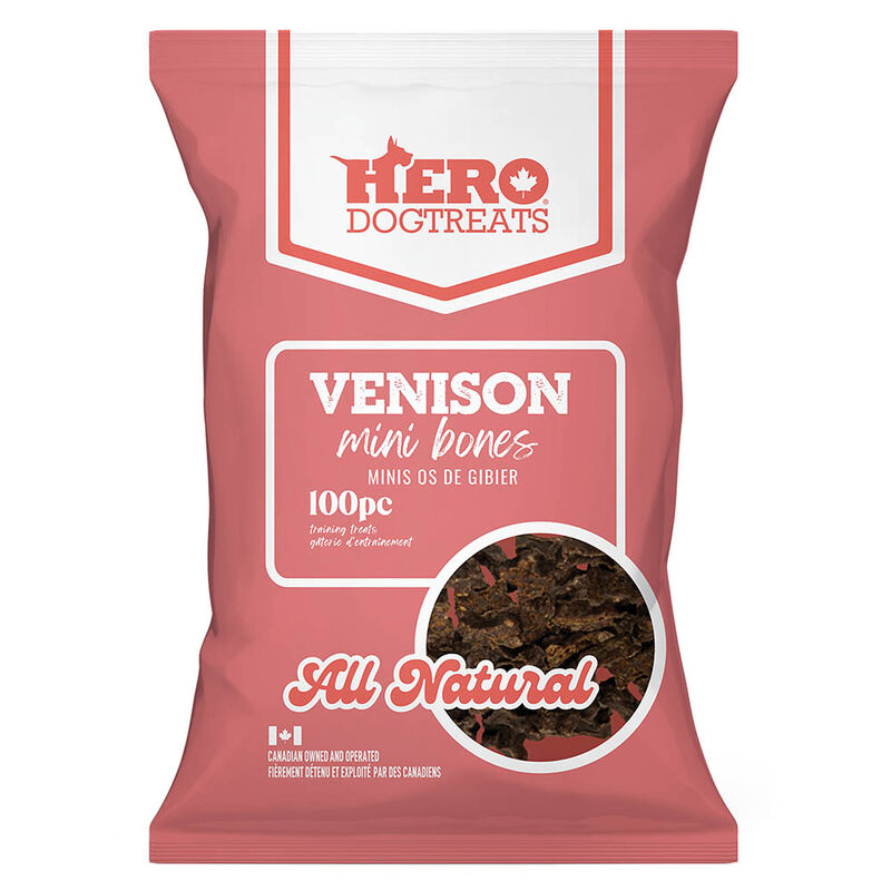 Hero Dog Treats Venison Mini Bones 100 pcs
