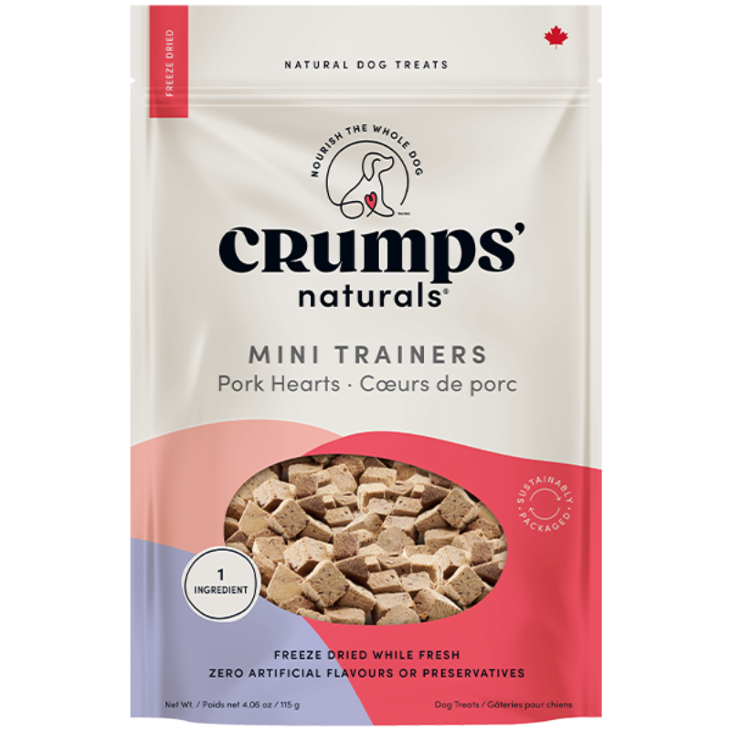 Crumps' Naturals Dog Mini Trainers Freeze Dried Pork Hearts 115 g