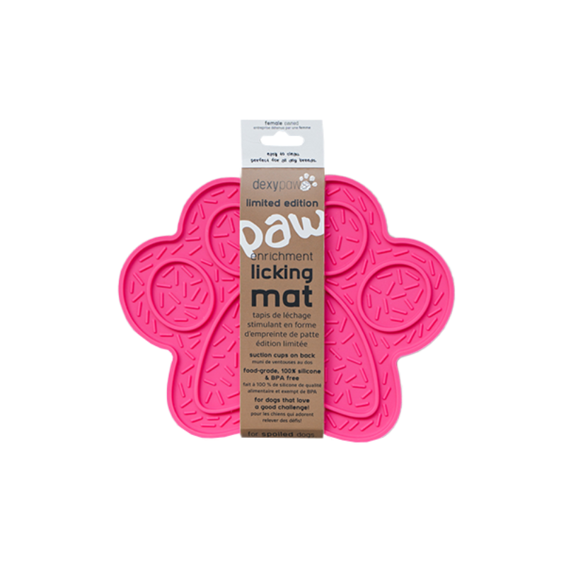 Dexypaws Lick Mat Pink Paw