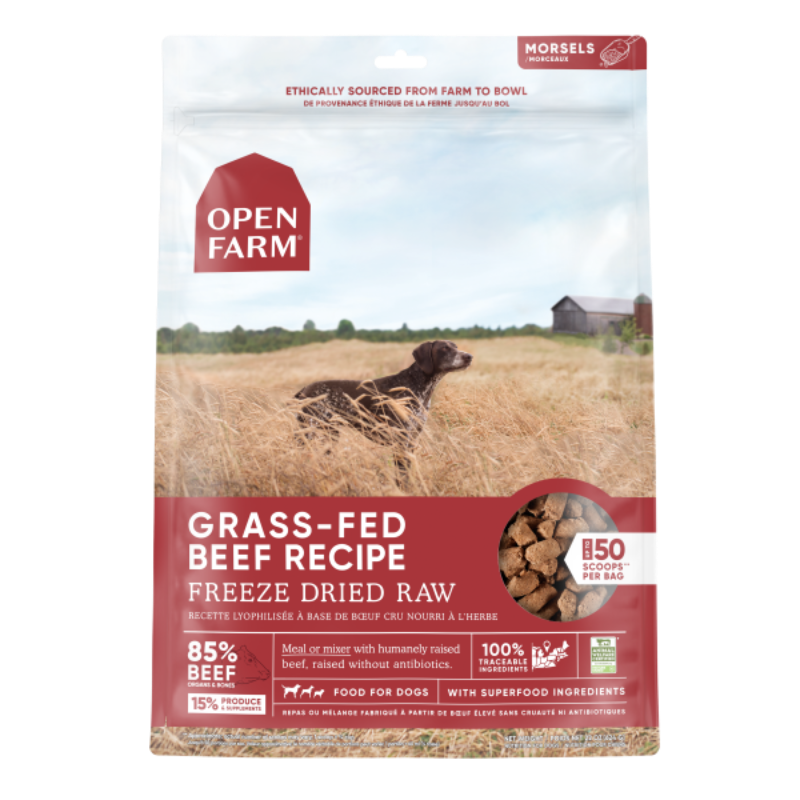 Open Farm Grass-Fed Beef FD Morsels 22 oz