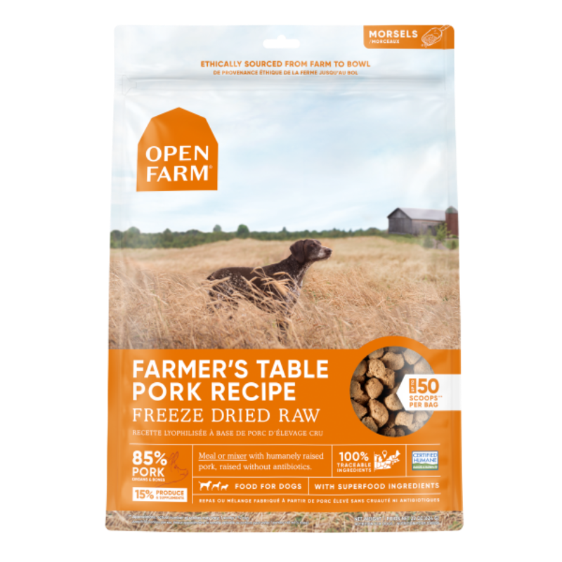 Open Farm Freeze Dried Pork Morsels Dog Food 22 oz