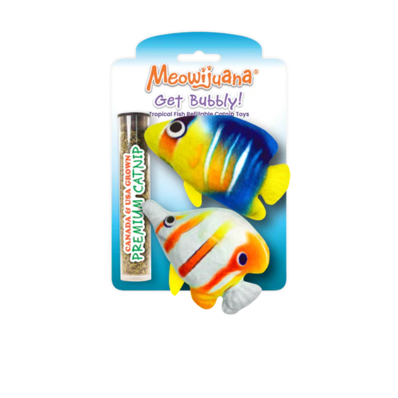 Meowijuana Catnip 'Get Bubbly' Tropical Fish Toy 2pk