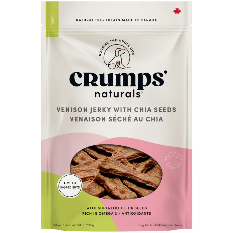 Crumps' Naturals Dog Venison Jerky with Chia Seeds 27g