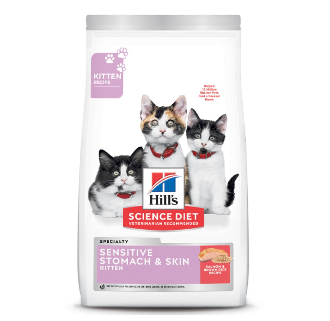 Hill's Science Diet Cat Kitten Sensitive Stomach & Skin  Salmon & Brown Rice 6lb - SCARS