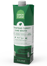 Open Farm Dog/Cat Bone Broth Topper Homestead Turkey 12 or 32oz