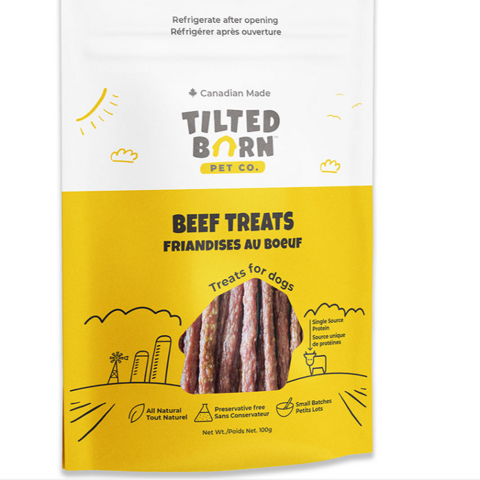  Tilted Barn (FarmFresh) Beef Treats - 100g of Soft Chewy Meaty Sticks