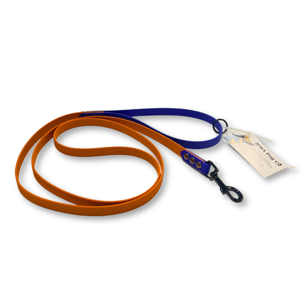 FNA Dog Co Orange & Blue Biothane Leash