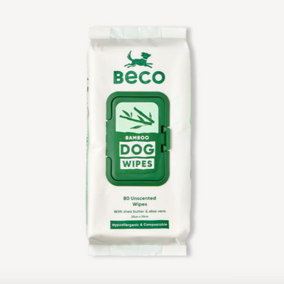 Beco Bamboo Dog Wipes Unscented 80ct