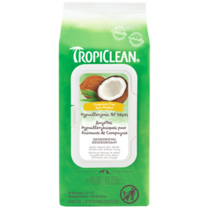 TropiClean Hypoallergenic Deodorizing Wipes 100 ct