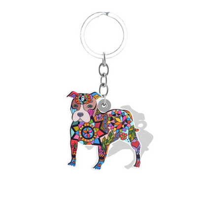 Multicolored Dog Keychains - Various Breeds