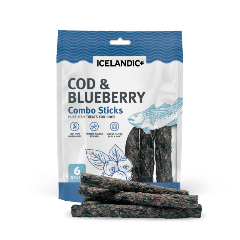 Icelandic+ Combo Sticks Cod & Blueberry 2oz