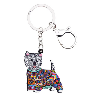 Colorful Westie Keychain