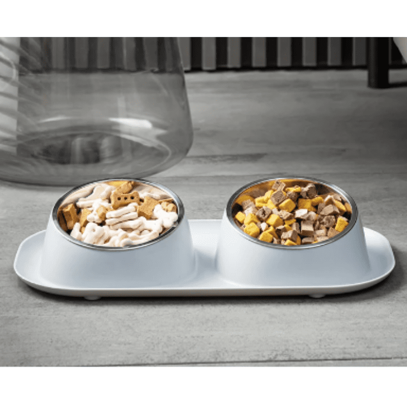 Double Feeder with Stainless Steel Bowls