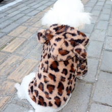 Faux Fur Leopard Hoodie w/Ears Coat