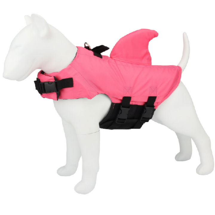 Pink shark 2024 dog life jacket