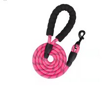 Reflective Rope Leash with Padded Handle Black