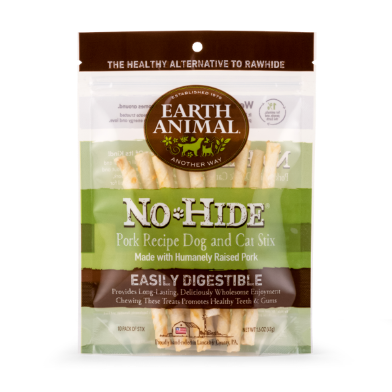 Earth Animal Dog NoHide Pork Stix - 10pk