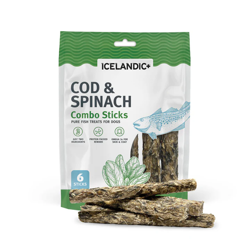 Icelandic+ Combo Sticks Cod & Spinach 2oz