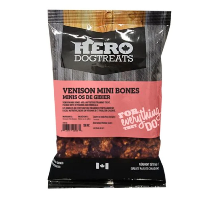 Hero Venison Mini Bones - 100 pcs