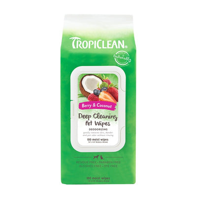 TropiClean Wipes Berry & Coconut 100 ct