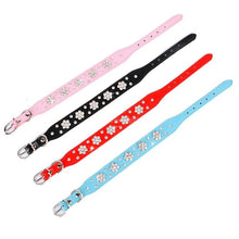 Leather Rhinestone Studded Collars 2.5cm Wide