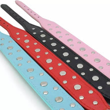 Leather Rhinestone Studded Collars 2.5cm Wide