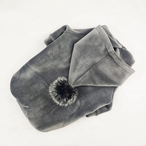 Plush Hoodie with PomPom Hood - Super Soft