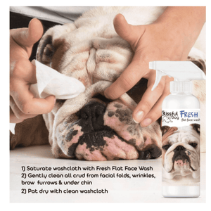 The Blissful Dog Fresh Flat Face Wash for Flat and Wrinkle Dog Faces 8oz