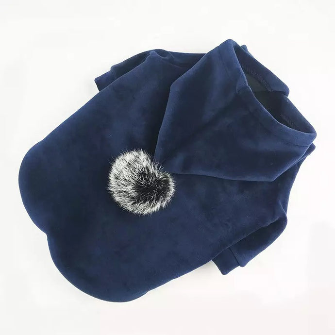 Plush Hoodie with PomPom Hood - Super Soft