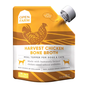 Open Farm Dog/Cat Bone Broth Topper Homestead Chicken 12oz or 32oz