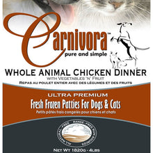 Carnivora Chicken Dinner w/fruit & veggies - 4LB or 25LB 8oz Patties