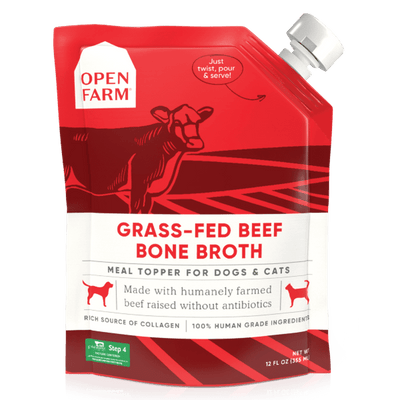 Open Farm Dog/Cat Bone Broth Topper Grass-Fed Beef 12 or 32oz