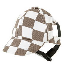 Baseball Hat Canvas Brown or Black Checkered
