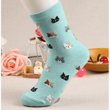 Women's Tall Socks with Cats - various colors