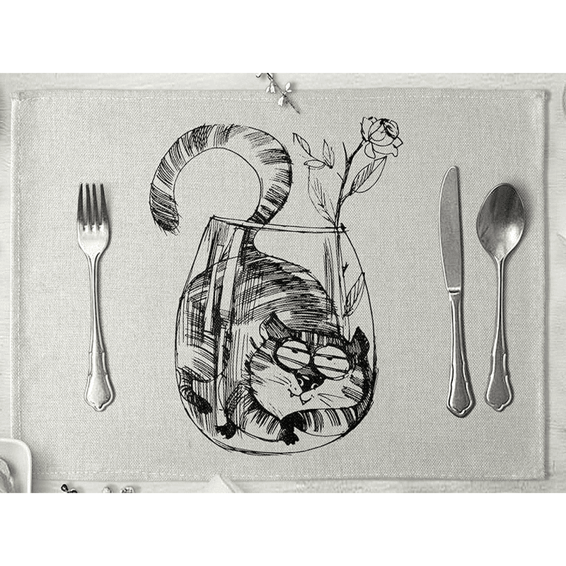 Placemat Cat in Vase - 40 x 30cm