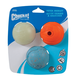Chuckit Fetch Medley Ball Set of 3 - 2" Small