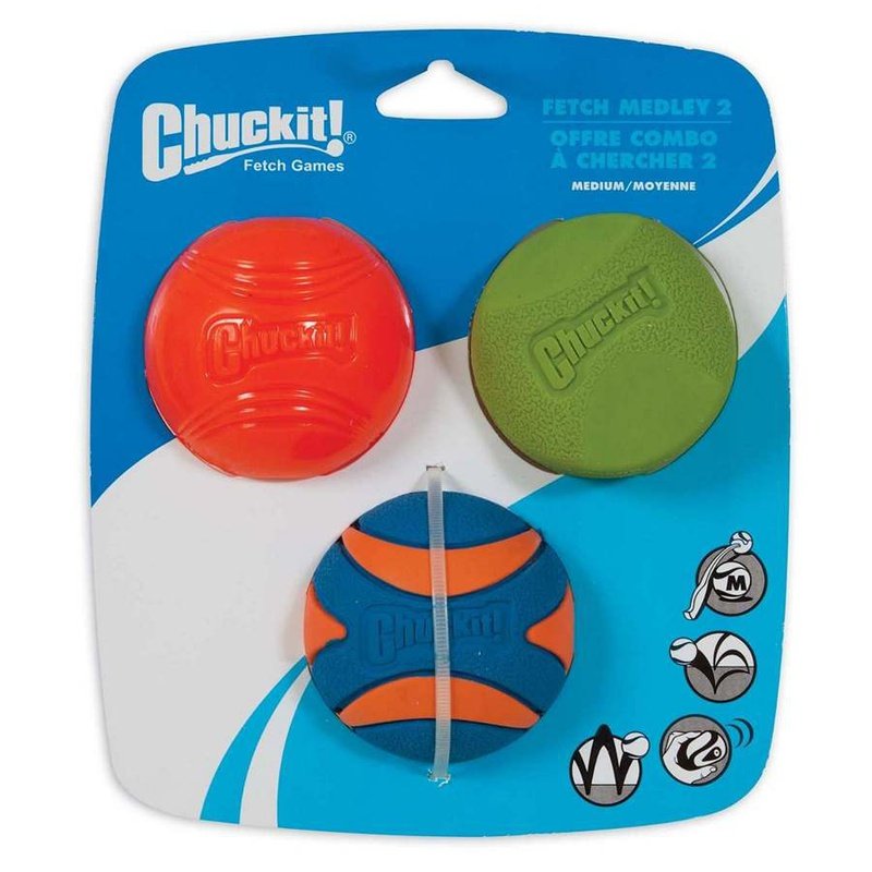 Chuckit Fetch Medley 2 Ball Set of 3 - 2.5