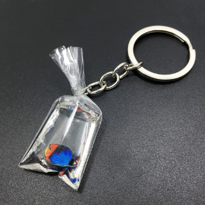 Fish in a Bag Resin Keychain