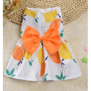 Large Fruit Print Dress w/Bow