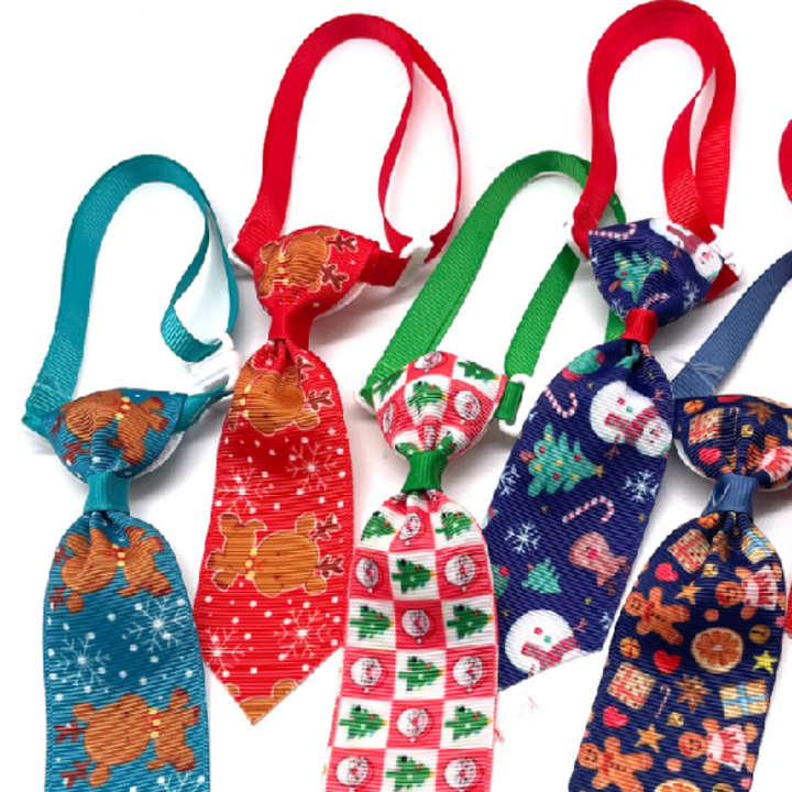 Assorted Christmas Ties for Small Dog or Cat