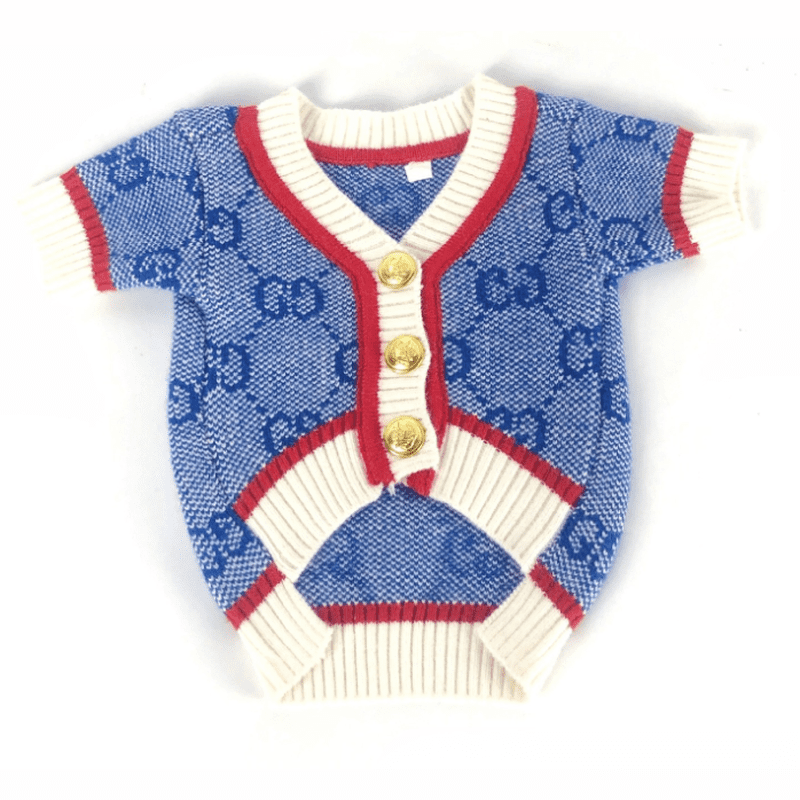 Designer Cardigan Style Sweater in Blue GU