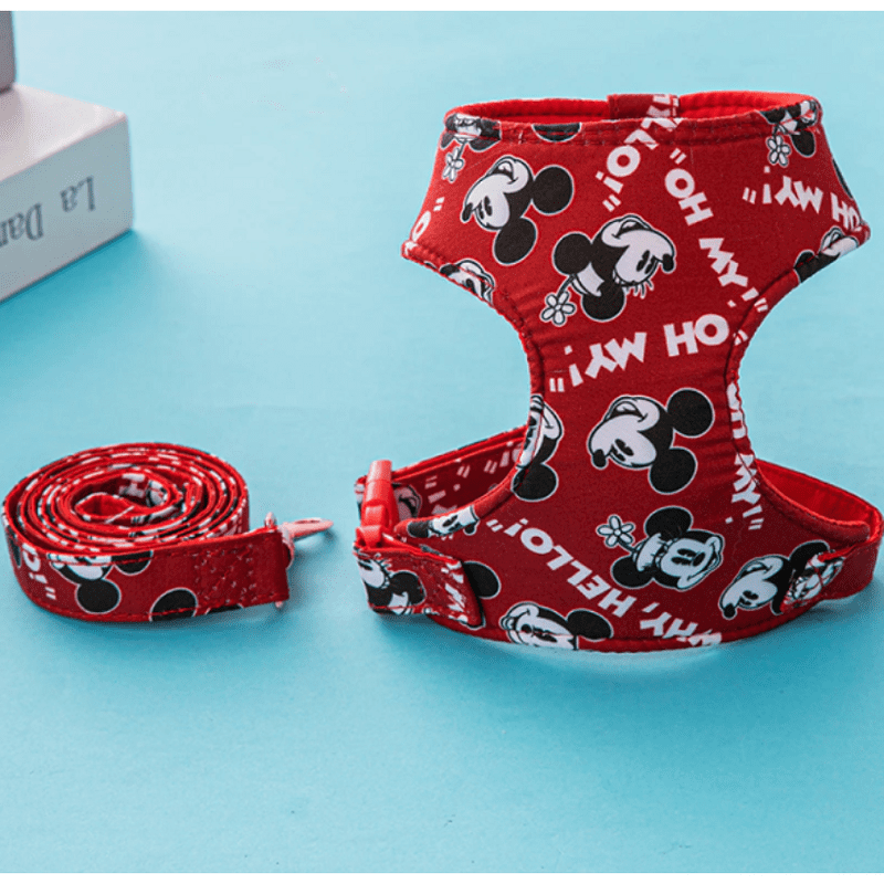 Mickey Minnie Mouse Harness Leash Set Poochie Moochie Pet Store
