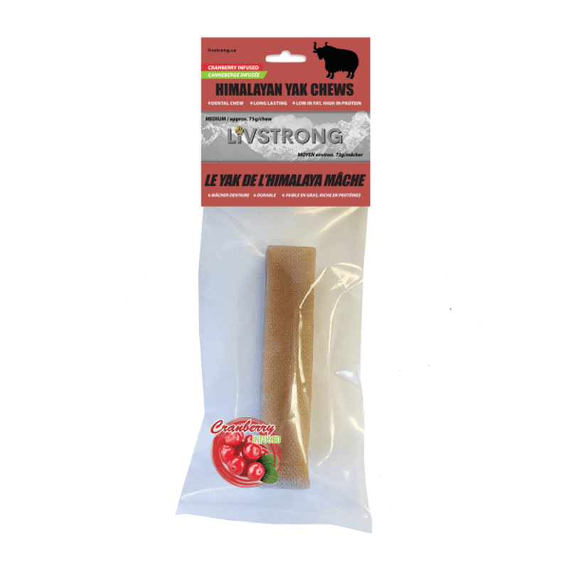 Livstrong Himalayan Yak Cheese Infused w/Cranberry - multiple sizes