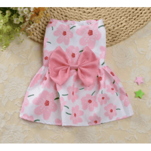Large Floral Print Dress w/ Bow