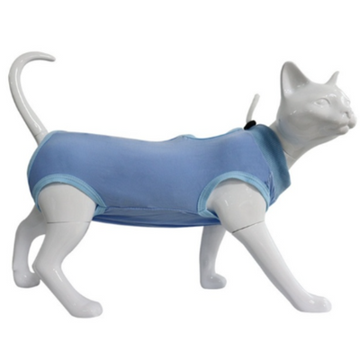 Post Operative Sleeveless Bodysuit Blue